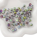 8x8mm iridescent glass cube beads with electroplated finish for DIY jewelry crafting - 8x8mm (Pack of 10) / Light Purple