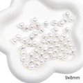 Baroque style white ABS imitation pearl beads 9x8mm for DIY jewelry making - Angular Bead (9x8mm) / 20 Pieces Set / White