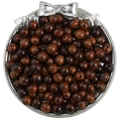 Dark brown round wooden beads with natural grain for DIY jewelry making - 8mm / Black Rosewood Style / 50 Pieces