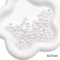 DIY jewelry making irregular 6x7mm pearl white ABS beads in a white tray for necklaces - Rice Bead (6x7mm) / 30 Pieces/Pack / White
