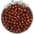Polished round rosewood beads for DIY jewelry making with natural reddish wood grain - 8mm / Burmese Rosewood Style / 50 Pieces