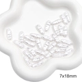 Capsule shaped ABS faux pearl beads with horizontal threads for DIY jewelry 7x18mm - Drop Bead (7x18mm) / 10 Pieces/Pack / White