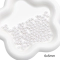 White 6x5mm ABS faux pearl beads for DIY handmade jewelry necklace making - Horizontal Hole Rice Bead (6x5mm)