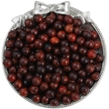 DIY dark reddish brown wooden round beads with natural grain for jewelry making - 8mm / Rosewood Style / 50 Pieces