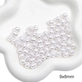 White ABS pumpkin shaped striped beads 9x8mm for DIY jewelry and necklace making - Threaded Bead (9x8mm)