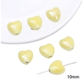 DIY handmade 10mm yellow heart ceramic beads with hole for creative jewelry making - Small Heart