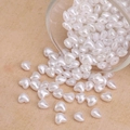 Pearlescent white heart-shaped imitation pearls with threading holes for DIY jewelry - Small Heart Style (#29) / 6×6mm (40 Pieces/Pack) / Artificial Pearl White