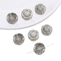 Transluzente rauchgraue Glasblütenperlen mit radialer Textur für DIY-Schmuckherstellung - Hawaii-Blume (BBD312) / 10 Stück/Packung (14x6mm) / Rauchgrau