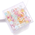 Frosted bubble glass beads in mixed pastel colors for DIY jewelry making with storage box - Bubble Dual-Tone Round Bead / 8MM (100 Pieces/Pack) / Random Mixed Colors