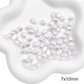 Baroque style 7x10mm irregular white ABS imitation pearl beads for DIY jewelry making - Flat Oval (7x10mm)