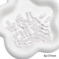 6x17mm white ABS baroque oval imitation pearls with textured surface for DIY jewelry - Long Strip Bead (6x17mm)