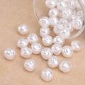 White ABS faux baroque pearls with spiral texture for DIY bracelet jewelry making - Large Top Style (#32)