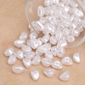 Irregular white ABS pearl beads with glossy finish for DIY jewelry and crafts - Semi-Circle Style (#36)