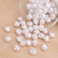 Irregular white baroque faux pearl beads with hole for DIY jewelry making and crafts - Small Top Style (#31)