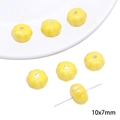 Yellow ceramic pumpkin beads 10x7mm for DIY jewelry making and phone chain accessories - Pumpkin