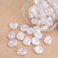 Irregular white baroque pearl beads for handmade jewelry making and DIY crafts - Lentil Style (#43)