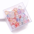 Frosted bubble glass beads in mixed macaron colors for DIY jewelry making - Frosted Gold-Sprinkled Round Bead / 10mm (50 Pieces/Pack) / Random Mixed Colors
