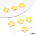 DIY handmade yellow flower ceramic beads 12mm for mobile phone chains and jewelry - Flower