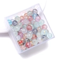 Mixed color glass beads with gold foil foil accents in a clear plastic storage box - Ink Wash Gold-Dusted Round Beads / 8MM (100 Pieces/Pack) / Random Mixed Colors