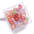 Colorful frosted bubble glass beads and bamboo shaped loose beads for DIY jewelry making - Ink Wash Gold-Dusted Round Beads / 10mm (50 Pieces/Pack) / Random Mixed Colors