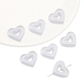 Perles en acrylique en forme de cœur imbriqué pour bijoux DIY et accessoires porte-clés - 5 Pièces/Paquet (23x20mm) / Blanc