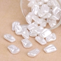 White irregular rectangular baroque pearls for DIY jewelry making and necklaces - Small Twisted Style (#08)