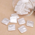 Square baroque style imitation pearl beads with soft luster for DIY jewelry making - Small Flat Piece Style (#10)