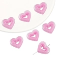 Perles en acrylique rose en forme de cœur à double couche pour bijoux DIY - 5 Pièces/Paquet (23x20mm) / Rose rosé