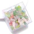 Mixed color dumbbell-shaped frosted acrylic beads for DIY jewelry making in a plastic box - Ink Wash Bamboo-Joint Bead / 6x12mm (50 Pieces/Pack) / Random Mixed Colors