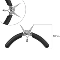 Mini 10cm long needle-nose jewelry plier with black non-slip rubber handle and dual spring - Round Head Pliers (501Y)