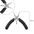 Mini 10cm stainless steel jewelry pliers with black non-slip handle for DIY crafting - Flat Nose Pliers with Half-Teeth (501B)