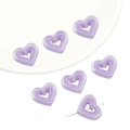 Perles de coeur creuses en acrylique violet pour bijoux DIY et accessoires de clés - 5 Pièces/Paquet (23x20mm) / Violet