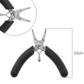 Mini 10cm stainless steel needle nose pliers with black anti-slip handle and return spring - Bent Nose Pliers (501C)