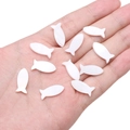 Handcrafted fish-shaped natural shell beads for DIY jewelry with iridescent finish - Large Fish Style / 1 Piece (8x18mm) / Milky White