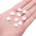 Miniature white elephant charms made of natural shell for DIY jewelry making - Elephant Style / 1 Piece/Pack (9x11mm) / Milky White