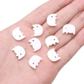 Elephant shaped natural white mother of pearl bead for DIY handmade jewelry crafts - Elephant Style / 1 Piece (10x14mm) / Milky White