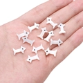 White puppy shaped natural shell bead for DIY jewelry making and bracelet decoration - 1 Piece/Pack (9x14mm)