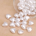 Irregular heart-shaped ABS pearl beads in creamy white for handmade jewelry making - Heart Style (#21)