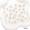 White lily of the valley glass flower pendant with 13mm gold ring for DIY jewelry making - Style 03 (GBG01) / 5 Pieces / White