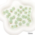 13mm mint green lily of the valley flower charm with gold core for DIY jewelry making - Style 03 (GBG01) / 5 Pieces / Light Green