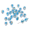 Blue 10mm glass beads with gold foil foil details for handmade DIY jewelry crafting - 10mm (1 Piece) / Lake Blue