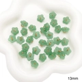 13mm light green lily-of-the-valley glass bead DIY accessory with gold center - Style 03 (GBG01) / 5 Pieces / Green