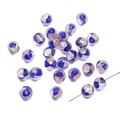Deep blue 10mm glass beads with gold foil inclusions for DIY jewelry making - 10mm (1 Piece) / Sapphire Blue
