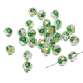 Green 10mm vintage glass beads with gold and silver foil for handmade jewelry DIY - 10mm (1 Piece) / Green