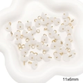 DIY 11x6mm white lily flower pendant charms with gold pins for jewelry making - Style 05 (GBG01) / 5 Pieces / White
