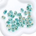 Handmade 10x14mm lake blue glass beads with gold foil flakes for DIY jewelry making - 10x14mm (1 Piece/Pack) / Peacock Green