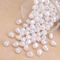 Irregular baroque white ABS pearl beads poured from glass for DIY jewelry making - Rice Bead Style (#46)