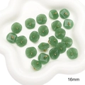 Green 16mm glass jade-style round and square charms with radial patterns and gold centers - Style 06 (GBG01) / 5 Pieces / Green
