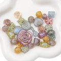 Mixed baroque acrylic beads with gold accents in various shapes for DIY jewelry making - Aurora Gold Traced Mixed Style / 20g/Pack (Approx. 15-30 Pcs) / Random Mixed Colors
