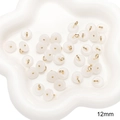 12mm round white faux jade donut pendant with gold bail for DIY jewelry making - Style 07 (GBG01) / 5 Pieces / White